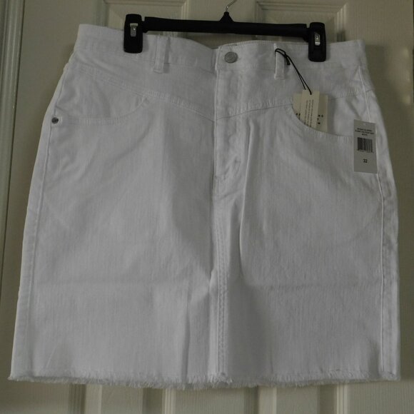 JORDACHE Vintage Womens Sloane Yoke Front Straight Skirt White Junior Size 32 - Picture 1 of 8